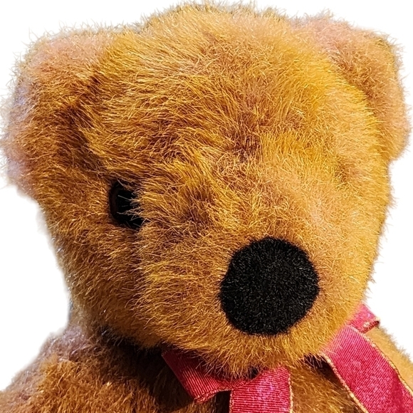 Vtg 1999 Taffybeary TY pinkish purple 14" bear with brown tips big nose unique - Picture 7 of 13